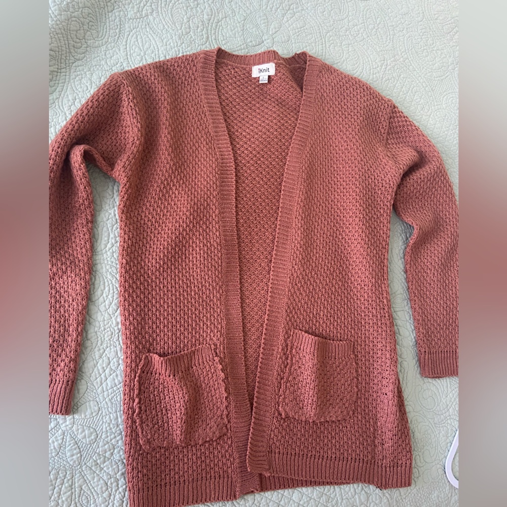 NWOT Cozy Knit Open-Front Sweater - Rose